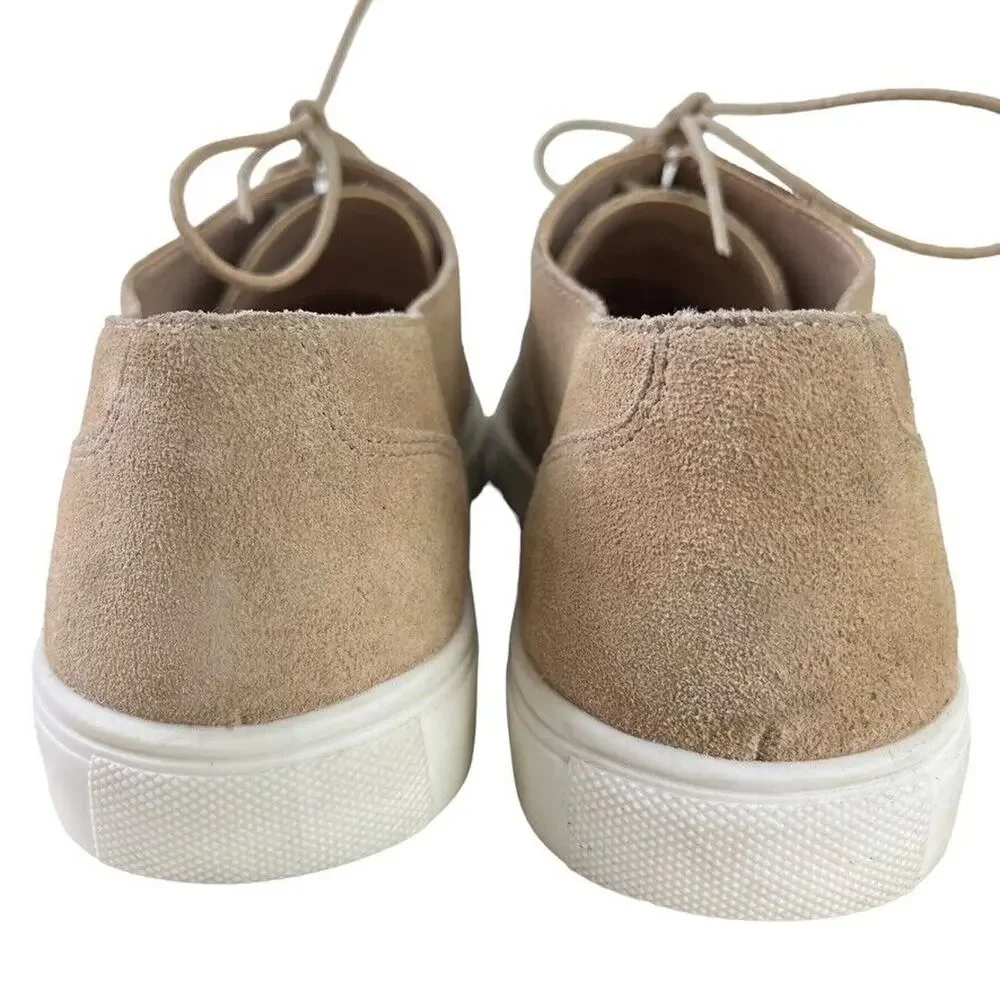 Naughty Monkey Womens Suede Leather Lace Up Perforated Flats Sneakers Shoes 9.5